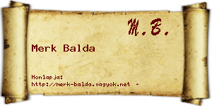 Merk Balda névjegykártya